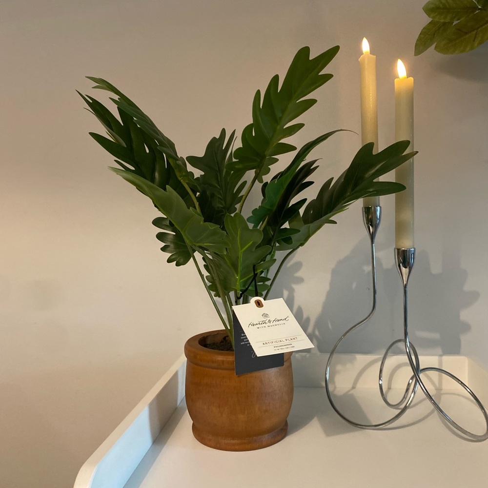 NWT 17" Faux Philodendron Potted Plant - Hearth & Hand™ with Magnolia